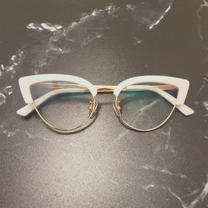 Fashion white cat eye glasses